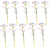 10Pcs 24K Colorful Artificial Flower Rose Rainbow Rose Gift Mother'S Day Birthday Party Women Gifts Wedding Decorations (10Pcs)
