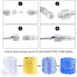18FT Daylight White LED Rope Lights 216 LED Plug In Connectable Flexible Tube Lights Indoor Outdoor