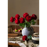 Artificial Ranunculus Flowers, Large Real Touch Ranunculus, Faux Silk Peony Arrangement For Home Office Wedding Vase Filler Shop Decoration (7 Pcs, Burgundy)