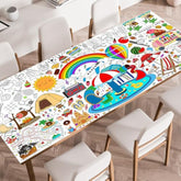 Giant Versatile Coloring Games/Activities/Table Cloth/Poster/Pages/Banner/Party Favors For Family, Classroom -Summer Crafts For Kids Party Decorations