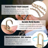 Cell Phone Crossbody Chain Phone Case Lanyard,Universal Leather+Metal Shouder Strap With Phone Tether Patches