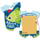 Big Dot of Happiness Let’s Go Fishing - Baby Bodysuit Wish Card Fish Themed Baby Shower Activities - Shaped Advice Cards Game - Set of 20
