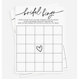 50 Bridal Bingo Cards (50-Cards) Gift Wedding Shower Engagement Game Activity, Bachelorette, Rehearsal Dinner, Minimalist
