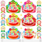 72 Pcs Birthday Crowns For Kids Classroom Colorful Paper Hats Happy Birthday Badge Stickers Teacher Classroom Birthdays Gifts For Students School Party Favors Supplies