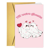Funny Spooky Ghosts Valentine'S Day Card For Him Her, Sweet Valentine'S Day&Anniversary Card For Husband Wife Boyfriend Girlfriend Partner, Unique I Love You Gift For Women Men