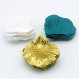 900Pcs Teal Gold White Silk Rose Petals Turquoise Aqua Artificial Flower Petals For Wedding Party Table Confetti Aisle Runner Flower Girl Bridal Shower Hotel Home Vase Decoration