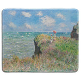- Art Mouse Pad - Natural Rubber Mousepad With Famous Fine Art Painting Of Cliff Walk At Pourville By Claude Monet - Stitched Edges - 9.5X7.9 Inches