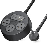7 in 1 Flat Plug Power Strip with USB C and USB A Ports 5 Foot Cord
