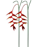 35" Artificial Heliconia 2Pcs Red Faux Bird Of Paradise Fake Tropical Flowers For Vase Bouquets Home Office Wedding Decor(Black Red)