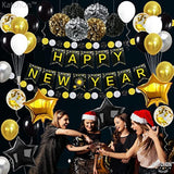 New Year’s Eve 2026 Party Supplies Big Pack 70 with Swirls Pompoms Decor