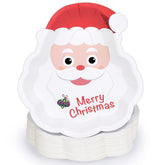 50 Count Christmas Paper Plates Disposable Party Santa Plates For Dessert Dinner Appetizer Salad Cake Cookies Merry Christmas Holiday Dinnerware Party Decoration Supplies