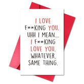 I Love You Card, Funny Anniversary Card For Wife Girlfriend Husband Boyfriend, Naughty Birthday Gift For Woman Man, Just Because Gift For Him Her