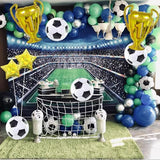 8 Pcs 22 inch 4D Sphere Soccer Balloons Foil Gold Trophy Star Champion Balloon for Soccer Birthday Party Decorations Graduation Sports Football World Cup Party Supplies