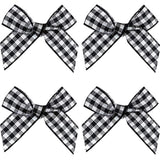 Gingham Craft Ribbon Bows Mini Checkered Ribbon Flowers Appliques For