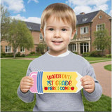 Watch Out 1St Grade Here I Come Photo Sign For 1St Grade Back To School Decorations, 1St Grade Back To School Supplies, First Day Of 1St Grade Decorations Photo Board