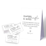 Diaper Raffle Tickets For Baby Shower,Rustic Baby Shower Decorations,Fun Gender Reveal Games For Adults,Neutral Gender Reveal Party Supplies,1 Sign & 50 Cards Set