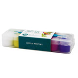 12 Colors Acrylic Paint Set With Clear Handling Case And Brush - Vibrant Non-Toxic Art Craft Painting Supplies For Artists Beginners - Ideal For Various Surfaces