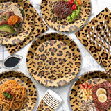 Cheetah Print Party Supplies Leopard Print Birthday Decorations Cheetah Plates And Napkins For Animal Leopard Theme Birthday Decorations Serves 20, 100 Pcs Disposable Party Dessert Dinnerwares