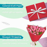 17.8" X 760" (63') Red Kraft Craft Paper Roll For Gift Wrapping Bulletin Board Bouquet Flower Kids Art Packing Parcel Table Covering 80Gsm 55Lb (Red, 17.8" X 63')