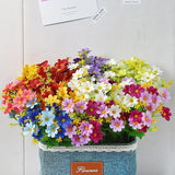 Artificial Silk Daisy Flowers 8 Bundles 8 Colours Faux Plastic Uv Resistant Flowers For Outdoor Indoor Graveyard Decoration In Vase