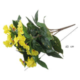 Mynse 2 Pieces Artificial Flower Impatiens For Balcony Garden Bonsai Decoration (Yellow)