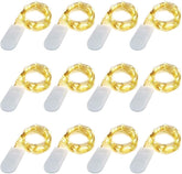 12 Pack LED Fairy String Lights Warm White 20 Micro LED Silver Copper Wire Battery Included for Mason Jars Wedding Centerpieces Christmas Party Decor