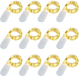 12 Pack LED Fairy String Lights Warm White 20 Micro LED Silver Copper Wire Battery Included for Mason Jars Wedding Centerpieces Christmas Party Decor