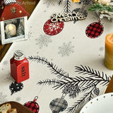 Red Pine Trees Merry Christmas Table Runner, Winter Xmas Holiday Kitchen Dining Table Decoration For Home Party Decor 13X72 Inch