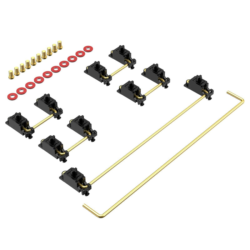 V2 Pcb Mount Screw In Stabilizer, Black Gold Keyboard Stabilizer With Full Bla
