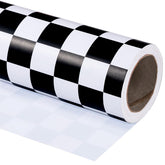 Checkered Flag Wrapping Paper Roll - 17 Inch X 16.5 Feet - Race Car Wrapping Paper For Kids Birthday, Girls Boys Birthday, Baby Shower
