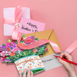 Pop Up Flower Bouquet Card, Carnation Paper Bouquet, 9 Inch 3D Pop Up Birthday Cards,Thank You Cards,Anniversary Card,Greeting Cards For Women Mom Girls,Blank Notecard And Envelope