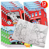 Firefighter Coloring Books - Pack Of 12-8 Paged Assorted Mini Color Booklets, Fun Fireman Goodie Bag Fillers, Birthday Party Favors And Activities For Boys And Girls