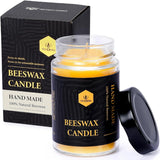 Beeswax Jar Candle In Glass Container, Natural Organic Candle Smokeless Clean Burn | 36 Hours Burning Time, Yellow