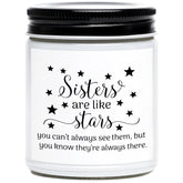 Sister Candle, Funny Sisters Gifts From Sister, Sisters Are Like Stars, Lavender Vanilla Scented Candle Gifts For Women, Birthday, Graduation, Christmas, Mothers Day Candles