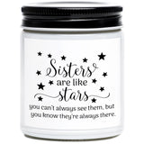 Sister Candle, Funny Sisters Gifts From Sister, Sisters Are Like Stars, Lavender Vanilla Scented Candle Gifts For Women, Birthday, Graduation, Christmas, Mothers Day Candles