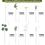 75Pcs Artificial Greenery Stems Box Set, Faux Flowers Bouquet With Stems Fake Plants For Diy Wedding Bouquet Floral Arrangement Spring Home Table Decoration
