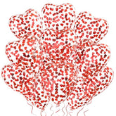 Red Heart Confetti Balloons 30 Pcs, 12 Inch Clear Heart Latex Balloon With Heart Confetti Inside For Wedding Anniversary Birthday Party Valentine Baby Shower Bridal Shower Decorations Supplies
