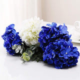 Royal Blue Flowers Hydrangea Artificial Flowers 10Pcs Full Faux Hydrangea Silk Flowers Heads Fake Silk Flowers With Stems For Home Wedding Party Centerpieces Arch Party Decoration