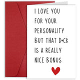 Naughty Valentine'S Day Card For Husband Hubby Boyfriend Fiance Men, Hilarious Anniversary Card Gift From Wife Girlfriend, Funny Birthday Day Cards For Men, Special Anniversary Cards For Him