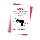 Happy Dog Mom Gifts For Women, Rude Mothers Day Card For Dog Mom, First Pet Mother’S Day Card For Her, Hilarious Mother’S Day Card Gift From Dog