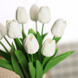 30 Pcs White Fake Tulips Artificial Flowers For Decoration, Real Touch Pu Faux Tulips Flowers Arrangement Artificial Plants Indoor For Home Decor Wedding Mother'S Day Spring Easter Decorations