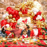 132Pcs Red And Gold Balloon Arch Kit, Red And Gold Balloons With 22Inch Foil Balloons Gold Confetti White Latex Balloons For Wedding Valentine'S Day Engagement Anniversary Birthday Party Decorations