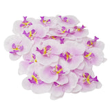 20Pcs Fabric Butterfly Orchid Flower Heads Artificial Fake Flowers Heads For Crafts Home Wedding Decoration