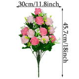 Artificial Cemetery Flowers, Set Of 2 Artificial Rose Bouquet Graveyard Memorial Flowers With Vase For Cemetery Headstones Decoration (Pink-2Pcs)