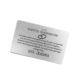 Granddaughter Gifts From Grandma Engraved Wallet Insert Card Graduation Birthday Gifts For Granddaughter Christmas Thanksgiving Gifts For Granddaughter Best Granddaughter Gifts