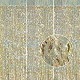 Champagne Gold Foil Fringe Backdrop: 3-Pack Tinsel Party Curtains