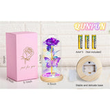 Rose Butterfly Artificial Flowers Eternal Glass Covered Wooden Base Led Lights Gifts For Ladies, Mothers, Daughters,Lovers On Birthdays,Mother'S Day,Anniversaries,Valentine'S Day,Christmas, Weddings