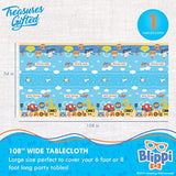 Officially Licensed Blippi Birthday Party Supplies - Pack Of 1 - Blippi Tablecloth 54In X 108In - Blippi Party Supplies Vehicle - Blippi Table Cloth - Blippi Table Cloths For Parties