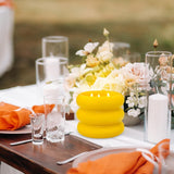 3-Wick Citronella Candle Outdoor Indoor, 18 Ounce Lemongrass Soy Wax Candle In Yellow Ceramic Tire-Shaped Jar For Home Garden Patio Yard Balcony And Summer Gift