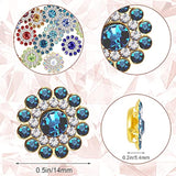 14Mm 100Pcs Flower Shape Claw Cup Sew On Rhinestone Button, Crystal Gl